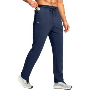 G Gradual Men’s Sweatpants with Zipper Pocket Workout Athletic Track Pants Stretch Tapered Joggers for Gym Running Jogging(Navy)
