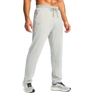 G Gradual Men’s Sweatpants with Zipper Pocket Workout Athletic Track Pants Stretch Tapered Joggers for Gym Running Jogging(Silver Drop)