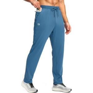 G Gradual Men’s Sweatpants with Zipper Pocket Workout Athletic Track Pants Stretch Tapered Joggers for Gym Running Jogging(Slate Blue)