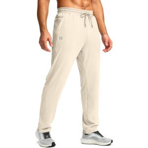 G Gradual Men’s Sweatpants with Zipper Pocket Workout Athletic Track Pants Stretch Tapered Joggers for Gym Running Jogging(Trench)