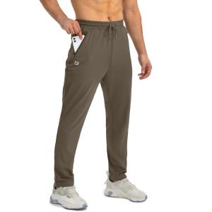 G Gradual Men’s Sweatpants with Zipper Pockets Tapered Joggers for Men Athletic Pants for Workout, Jogging, Running(Nomad)