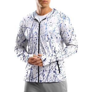 G Gradual Men’s UPF 50+ Sun Protection Hoodie Jacket Lightweight Full Zip Hoodies Long Sleeve Shirts for Men Hiking Fishing(Blue Splashed)