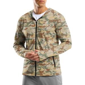 G Gradual Men’s UPF 50+ Sun Protection Hoodie Jacket Lightweight Full Zip Hoodies Long Sleeve Shirts for Men Hiking Fishing(Brown Camo)