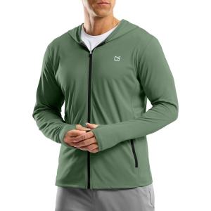 G Gradual Men’s UPF 50+ Sun Protection Hoodie Jacket Lightweight Full Zip Hoodies Long Sleeve Shirts for Men Hiking Fishing(Green)