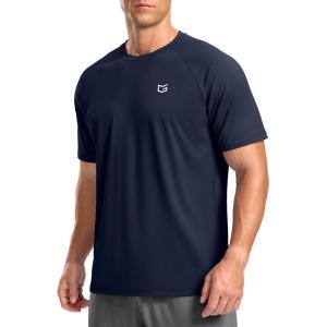 G Gradual Men’s Workout Athletic T-Shirts Moisture Wicking Cooling Running Shirts Short Sleeve Performance Tee for Gym Tennis(Navy)