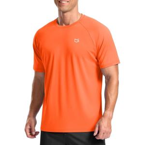 G Gradual Men’s Workout Athletic T-Shirts Moisture Wicking Cooling Running Shirts Short Sleeve Performance Tee for Gym Tennis(Orange)