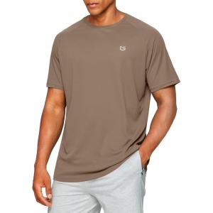G Gradual Men’s Workout Quick Dry T-Shirts Short Sleeve Lightweight Cooling Gym Shirts Tee for Running, Beach, Hiking(1 Pack: Brown)
