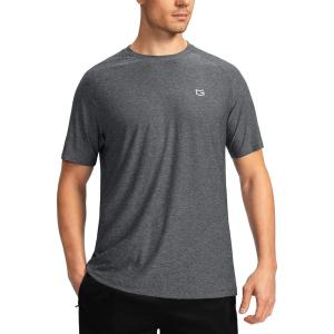 G Gradual Men’s Workout Quick Dry T-Shirts Short Sleeve Lightweight Cooling Gym Shirts Tee for Running, Beach, Hiking(1 Pack: Heather Black)