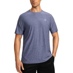 G Gradual Men’s Workout Quick Dry T-Shirts Short Sleeve Lightweight Cooling Gym Shirts Tee for Running, Beach, Hiking(1 Pack: Heather Blue)