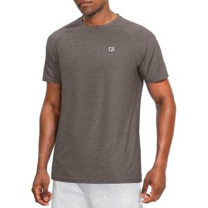 G Gradual Men’s Workout Quick Dry T-Shirts Short Sleeve Lightweight Cooling Gym Shirts Tee for Running, Beach, Hiking(1 Pack: Heather Brown)