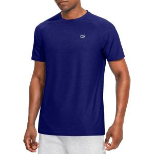 G Gradual Men’s Workout Quick Dry T-Shirts Short Sleeve Lightweight Cooling Gym Shirts Tee for Running, Beach, Hiking(1 Pack: Heather Navy)