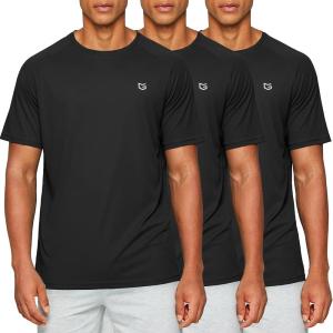 G Gradual Men’s Workout Quick Dry T-Shirts Short Sleeve Lightweight Cooling Gym Shirts Tee for Running, Beach, Hiking(3 Pack: Black/Black/Black)