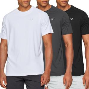 G Gradual Men’s Workout Quick Dry T-Shirts Short Sleeve Lightweight Cooling Gym Shirts Tee for Running, Beach, Hiking(3 Pack: Black/White/Grey)