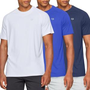 G Gradual Men’s Workout Quick Dry T-Shirts Short Sleeve Lightweight Cooling Gym Shirts Tee for Running, Beach, Hiking(3 Pack: Navy/Blue/White)