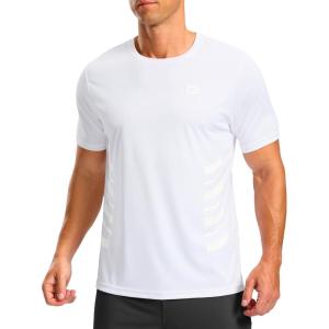 G Gradual Men’s Workout Shirts Quick Dry Athletic Running T-Shirts Lightweight Moisture Wicking Short Sleeve Sports Gym Tops(B White)