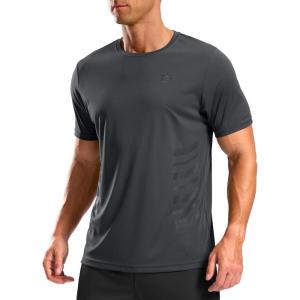 G Gradual Men’s Workout Shirts Quick Dry Athletic Running T-Shirts Lightweight Moisture Wicking Short Sleeve Sports Gym Tops(Dark Grey)