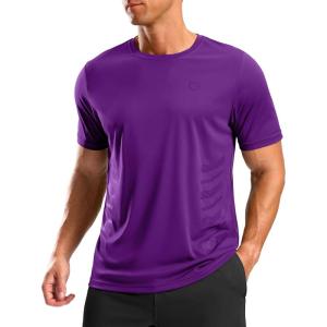 G Gradual Men’s Workout Shirts Quick Dry Athletic Running T-Shirts Lightweight Moisture Wicking Short Sleeve Sports Gym Tops(Dark Purple)