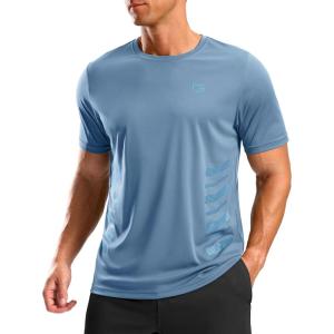 G Gradual Men’s Workout Shirts Quick Dry Athletic Running T-Shirts Lightweight Moisture Wicking Short Sleeve Sports Gym Tops(Dusty Blue)