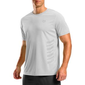 G Gradual Men’s Workout Shirts Quick Dry Athletic Running T-Shirts Lightweight Moisture Wicking Short Sleeve Sports Gym Tops(Light Grey)