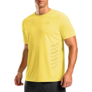 G Gradual Men’s Workout Shirts Quick Dry Athletic Running T-Shirts Lightweight Moisture Wicking Short Sleeve Sports Gym Tops(Yellow)