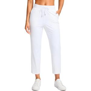 G Gradual Petite Pants for Women 24″/26″ Ankle Pants 2 Pockets Stretchy 7/8 Sweatpants for Golf Travel Athletic Casual(White)