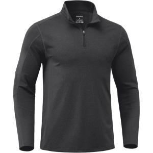G Gradual Quarter Zip Pullover for Men Fleece Lined Sweatshirt Long Sleeve Winter Golf Shirt Mock Neck Polo Running Sweater(Black)