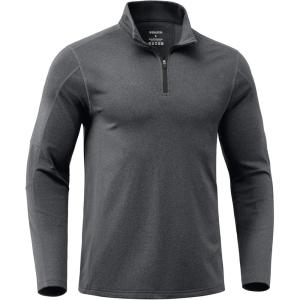 G Gradual Quarter Zip Pullover for Men Fleece Lined Sweatshirt Long Sleeve Winter Golf Shirt Mock Neck Polo Running Sweater(Charcoal)