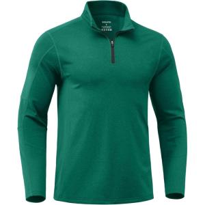 G Gradual Quarter Zip Pullover for Men Fleece Lined Sweatshirt Long Sleeve Winter Golf Shirt Mock Neck Polo Running Sweater(Forest Green)