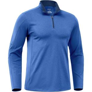 G Gradual Quarter Zip Pullover for Men Fleece Lined Sweatshirt Long Sleeve Winter Golf Shirt Mock Neck Polo Running Sweater(Royal Blue)