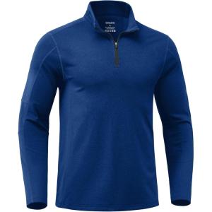 G Gradual Quarter Zip Pullover for Men Fleece Lined Sweatshirt Long Sleeve Winter Golf Shirt Mock Neck Polo Running Sweater(Vivid Blue)