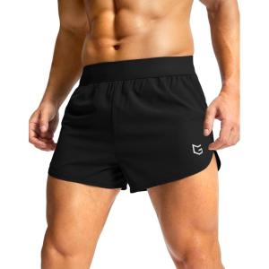 G Gradual Running Shorts for Men 3 Inch Lighweight Quick Dry Workout Gym Athletic Jogging Shorts with Inner Key Pocket(Black)