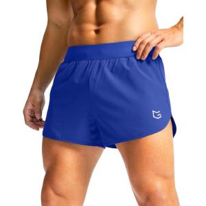 G Gradual Running Shorts for Men 3 Inch Lighweight Quick Dry Workout Gym Athletic Jogging Shorts with Inner Key Pocket(Bright Blue)