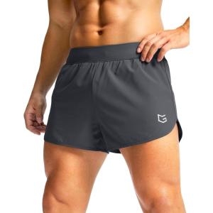 G Gradual Running Shorts for Men 3 Inch Lighweight Quick Dry Workout Gym Athletic Jogging Shorts with Inner Key Pocket(Dark Grey)