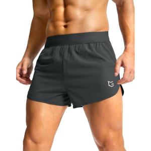 G Gradual Running Shorts for Men 3 Inch Lighweight Quick Dry Workout Gym Athletic Jogging Shorts with Inner Key Pocket(Deep Grey)