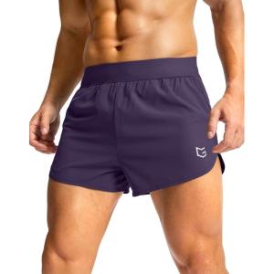 G Gradual Running Shorts for Men 3 Inch Lighweight Quick Dry Workout Gym Athletic Jogging Shorts with Inner Key Pocket(Deep Purple)