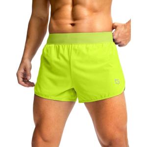 G Gradual Running Shorts for Men 3 Inch Lighweight Quick Dry Workout Gym Athletic Jogging Shorts with Inner Key Pocket(Fluorescent Green)