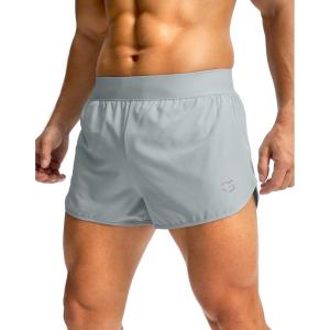 G Gradual Running Shorts for Men 3 Inch Lighweight Quick Dry Workout Gym Athletic Jogging Shorts with Inner Key Pocket(New Light Grey)