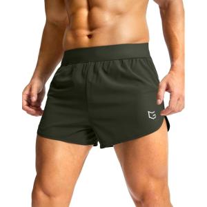 G Gradual Running Shorts for Men 3 Inch Lighweight Quick Dry Workout Gym Athletic Jogging Shorts with Inner Key Pocket(Olive Green)