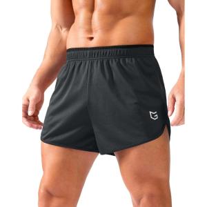 G Gradual Running Shorts for Men 3.5 inch Lightweight Breathable Gym Shorts with Brief Liner Athletic Training Workout Sport(Dark Grey)