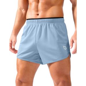 G Gradual Running Shorts for Men 3.5 inch Lightweight Breathable Gym Shorts with Brief Liner Athletic Training Workout Sport(Light Blue)