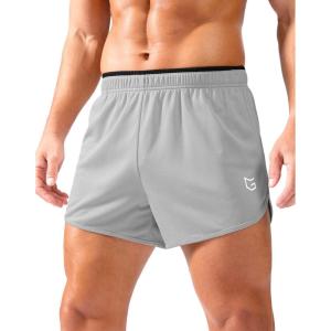 G Gradual Running Shorts for Men 3.5 inch Lightweight Breathable Gym Shorts with Brief Liner Athletic Training Workout Sport(Light Grey)