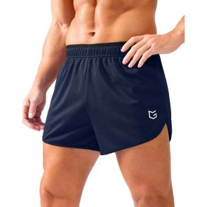 G Gradual Running Shorts for Men 3.5 inch Lightweight Breathable Gym Shorts with Brief Liner Athletic Training Workout Sport(Navy)