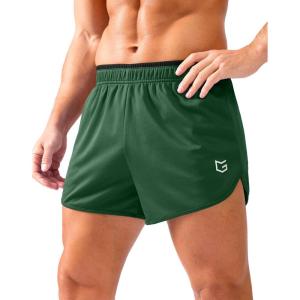 G Gradual Running Shorts for Men 3.5 inch Lightweight Breathable Gym Shorts with Brief Liner Athletic Training Workout Sport(Olive)