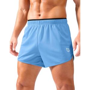 G Gradual Running Shorts for Men 3.5 inch Lightweight Breathable Gym Shorts with Brief Liner Athletic Training Workout Sport(Sky Blue)