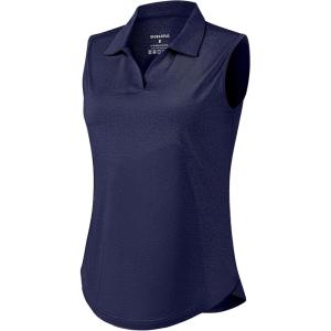 G Gradual Sleeveless Golf Shirts for Women Collared V Neck Tennis Tank Top Cooling Polo UPF 50+ Quick Dry Lightweight(Heather Navy)