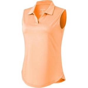 G Gradual Sleeveless Golf Shirts for Women Collared V Neck Tennis Tank Top Cooling Polo UPF 50+ Quick Dry Lightweight(Heather Orange)