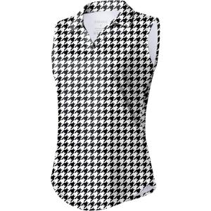 G Gradual Sleeveless Golf Shirts for Women Collared V Neck Tennis Tank Top Cooling Polo UPF 50+ Quick Dry Lightweight(Houndstooth)