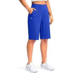 G Gradual Women’s 12″ Bermuda Long Shorts with Pockets High Waisted Stretch Knee Length Shorts for Women Summer Walking(Royal Blue)