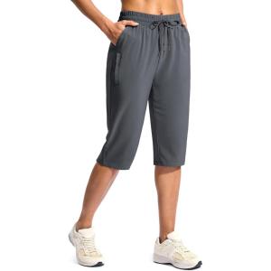 G Gradual Women’s 15″ Long Shorts Below The Knee Capri Lightweight Quick Dry Hiking Cargo Shorts for Women with 3 Pockets(15in-dark Grey)