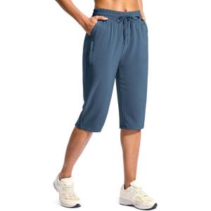 G Gradual Women’s 15″ Long Shorts Below The Knee Capri Lightweight Quick Dry Hiking Cargo Shorts for Women with 3 Pockets(15in-dusty Blue)